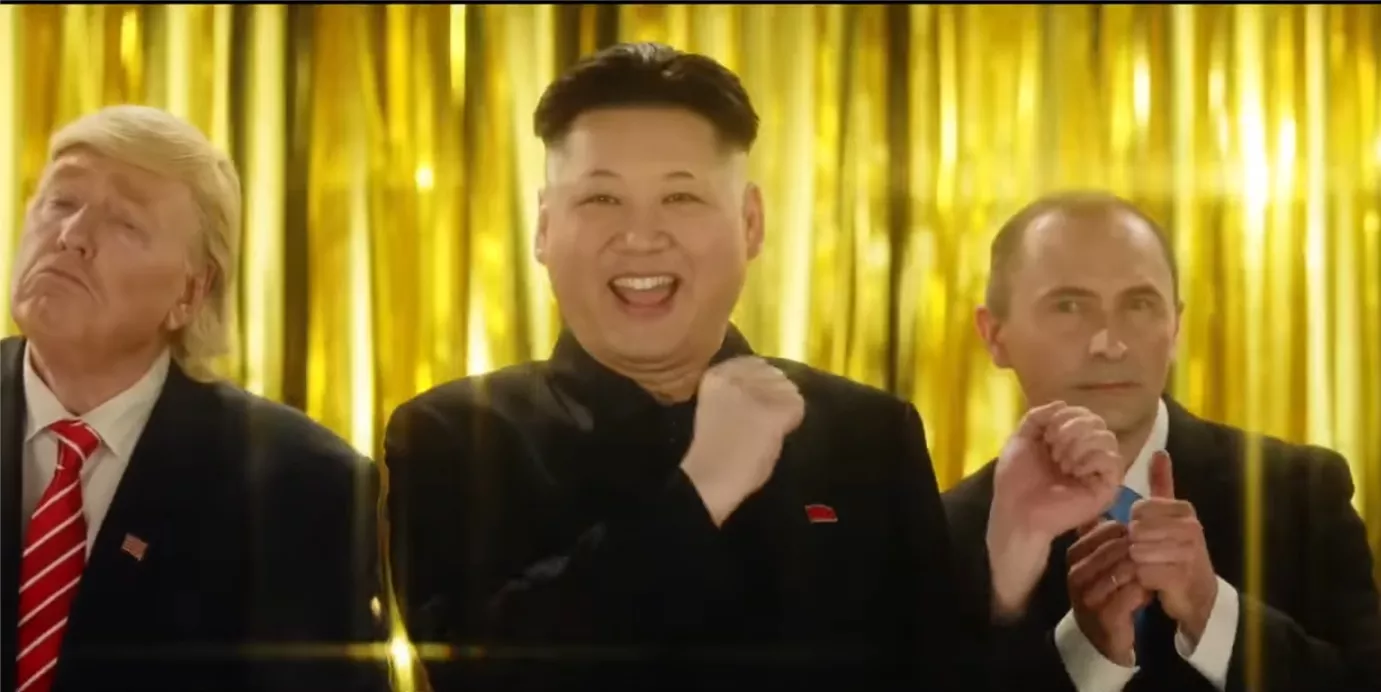 В китайской рекламе Трамп, Путин и Ким Чен Ын веселятся вместе